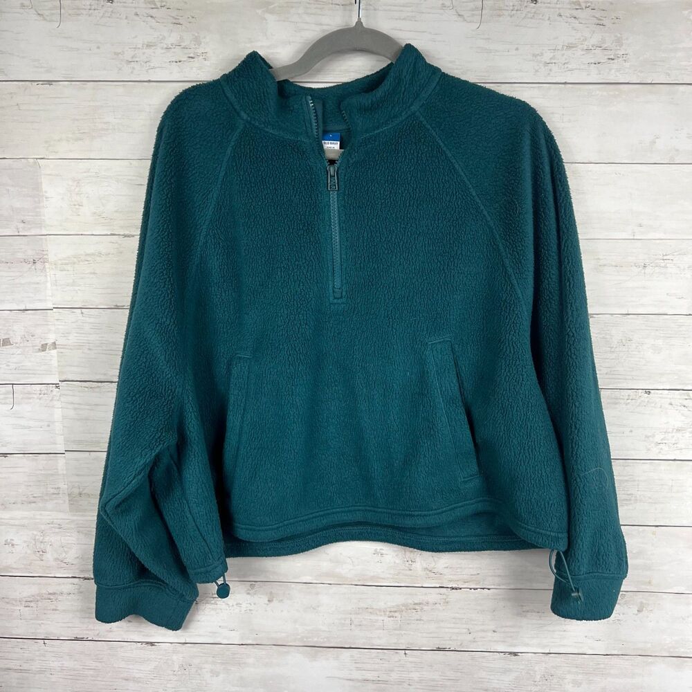 Old Navy Teal Half-Zip Fleece Pullover